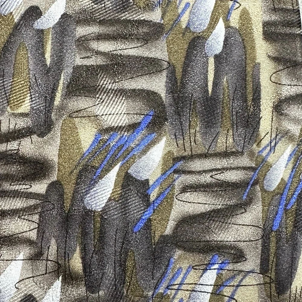 J Garcia Collection 15 Abstract Brown Blue Silk Tie Vintage‎ USA 